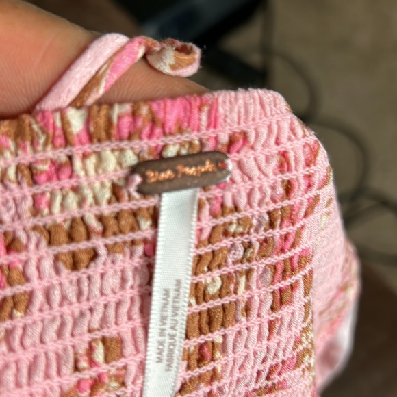 Free people Hilary printed top pink combo size M new with tag - Picture 5 of 12